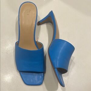H&M Vibrant Blue Heeled Mules